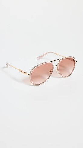 Versace Women's Classic Aviator Sunglasses, Pink/Brown, One Size in Saudi Arabia