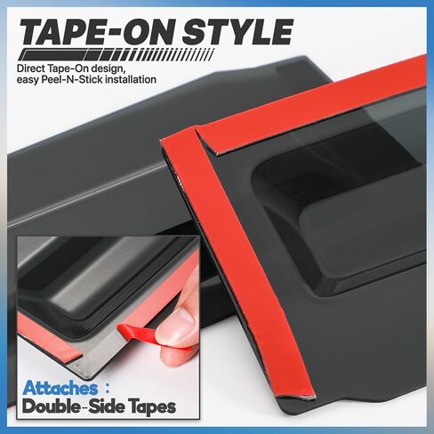 M-AUTO Window Visors Rain Guards Shields Compatible with 03-08 Pontiac Vibe, 03-08 Toyota Matrix, Tape-On Rain Guards Shields, 4 PCs in Saudi Arabia