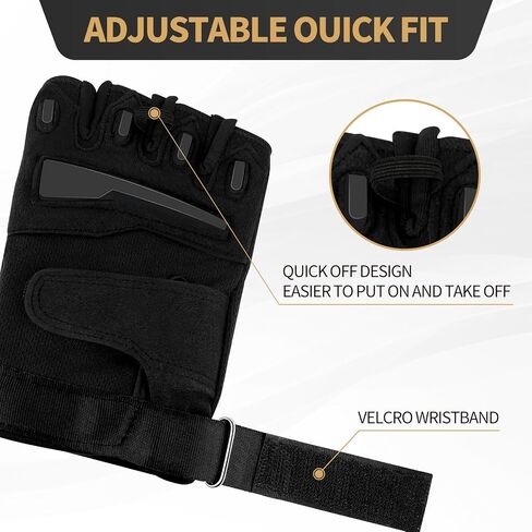 قفازات تكتيكية بدون إصبع للرجال ، قفازات الدراجات النارية للرياضات في الهواء الطلق ، قفازات ركوب الدراجات بدون إصبع للقيادة ، ركوب الدراجات ، إطلاق النار ، الصيد ، الدراجات النارية ، التسلق ، العمل في الهواء الطلق in Kuwait