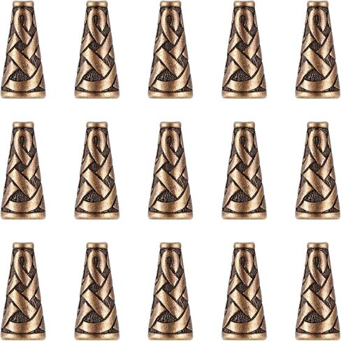 450pcs/Box 5 Styles Tibetan Iron Long Filigree Flower Spacer Bead Caps Metal Cones Bead End Caps Mixed Colors for Jewelry Making Hole: 1-2mm in Saudi Arabia