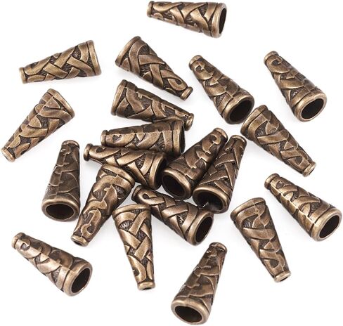 450pcs/Box 5 Styles Tibetan Iron Long Filigree Flower Spacer Bead Caps Metal Cones Bead End Caps Mixed Colors for Jewelry Making Hole: 1-2mm in Saudi Arabia