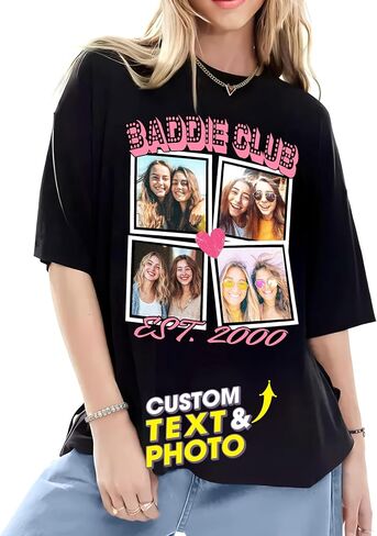 H-DEWALL Custom T Shirts 90s Vintage Design Your Own Photo Bootleg Rap Tee Gifts for Boyfriend Birthday Shirts for Men in Saudi Arabia