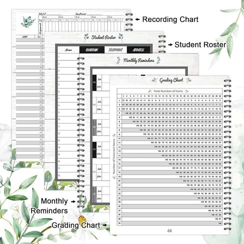 Faccito Teacher Record Book, 8.3'' x 11'' Record Book Undated Attendance Register Book Grade Book Student Roster Monthly Reminders Record Grading Chart Gifts for School Office Home (Map Style) in Saudi Arabia
