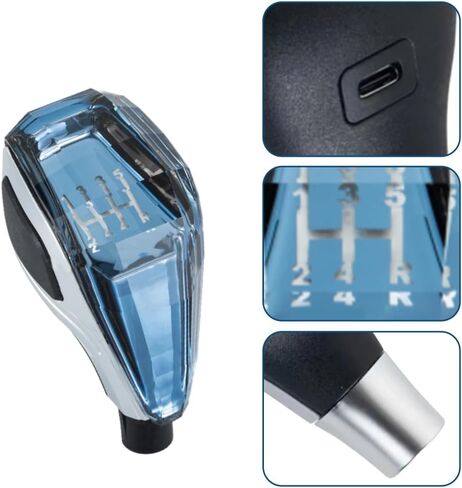 Gear Shift Knob, ABS Illuminated Gear Shift Knob, Compatible with Most Five-Speed Manual Transmission Vehicles Without Button-Activated Shifters in Saudi Arabia