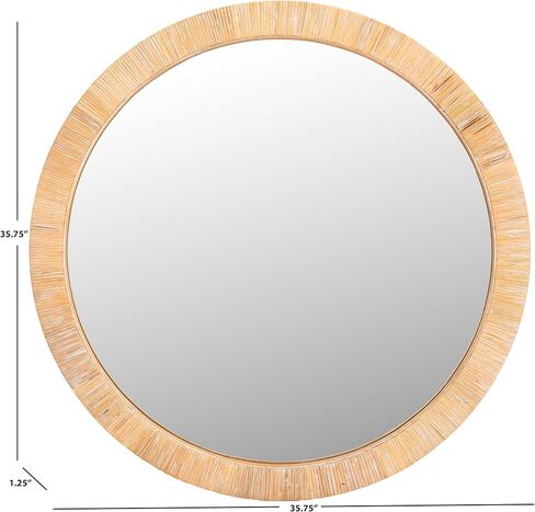 SAFAVIEH Home Collection Mila Natural 36-inch Round Decorative Accent Wall Mirror in Saudi Arabia