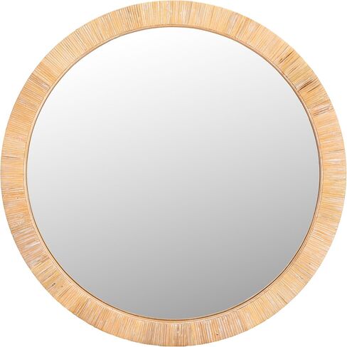 SAFAVIEH Home Collection Mila Natural 36-inch Round Decorative Accent Wall Mirror in Saudi Arabia