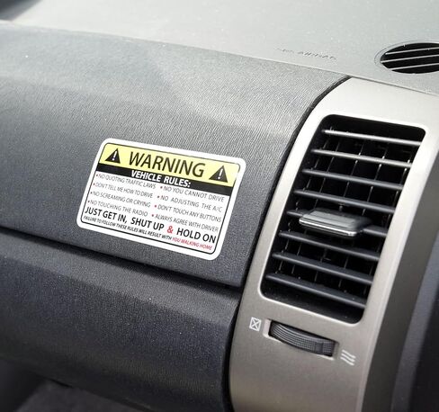 Funny Vehicle Safety Warning Rules Sticker Adhesive Vinyl for Car Truck Window Graphic Bumper in Saudi Arabia