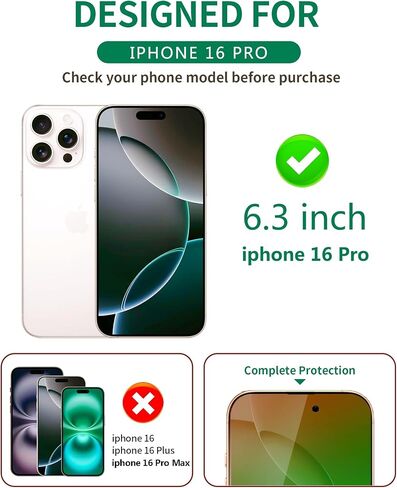2 Pack for iPhone 16 Pro Max Privacy Screen Protector Tempered Glass for 16 Pro Max 6.9 inch Private Protective Film Anti-Blue Light Anti Spy No-Bubble Gradient Green [HD Clarity] in Saudi Arabia