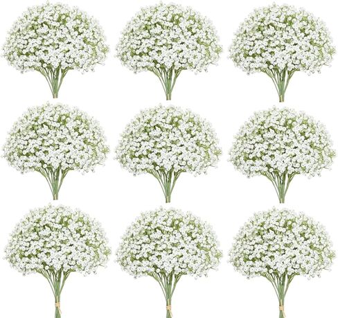 150 Pcs Artificial Flowers,Babys Breath Artificial Flowers,Fake White Babys Breath Flowers Artificial Bulk,150 Pcs Real Touch Flowers for Wedding Party Home Garden Decoration (150) in Saudi Arabia