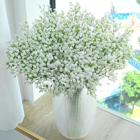 150 Pcs Artificial Flowers,Babys Breath Artificial Flowers,Fake White Babys Breath Flowers Artificial Bulk,150 Pcs Real Touch Flowers for Wedding Party Home Garden Decoration (150) in Saudi Arabia