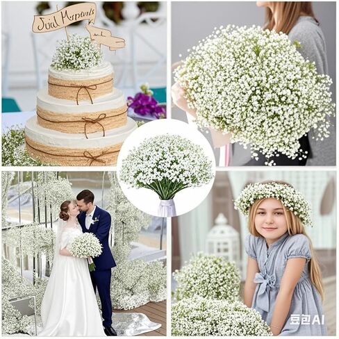 150 Pcs Artificial Flowers,Babys Breath Artificial Flowers,Fake White Babys Breath Flowers Artificial Bulk,150 Pcs Real Touch Flowers for Wedding Party Home Garden Decoration (150) in Saudi Arabia