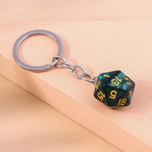 3pcs dice keykain للنساء الرجال مضحك راتنج D20 polyhedral dice سلسلة مفتاح النرد حامل المفاتيح لحقائب الظهر حقيبة يد in Saudi Arabia