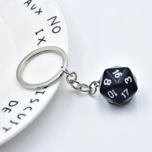 3pcs dice keykain للنساء الرجال مضحك راتنج D20 polyhedral dice سلسلة مفتاح النرد حامل المفاتيح لحقائب الظهر حقيبة يد in Saudi Arabia