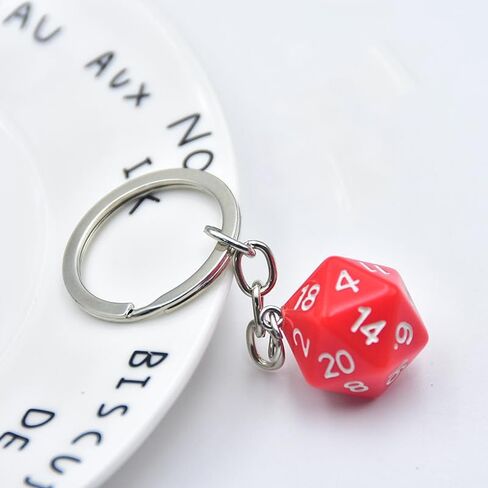 3pcs dice keykain للنساء الرجال مضحك راتنج D20 polyhedral dice سلسلة مفتاح النرد حامل المفاتيح لحقائب الظهر حقيبة يد in Saudi Arabia