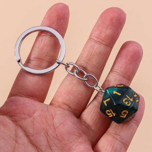 3pcs dice keykain للنساء الرجال مضحك راتنج D20 polyhedral dice سلسلة مفتاح النرد حامل المفاتيح لحقائب الظهر حقيبة يد in Saudi Arabia