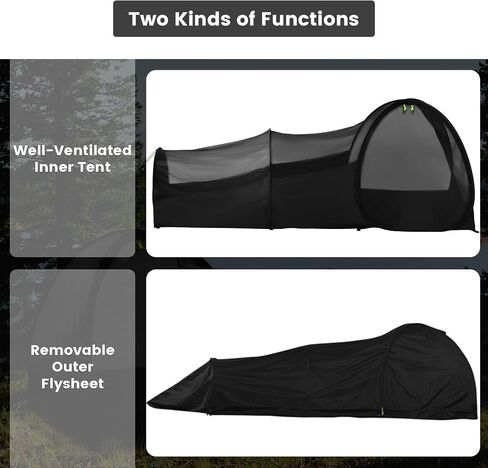 One Person Tent, Ultralight Pop Up Bivy Tent for Camping, Backpacking & Trekking, Backpacking Cover with Rainfly, Rainproof & Waterproof in Saudi Arabia