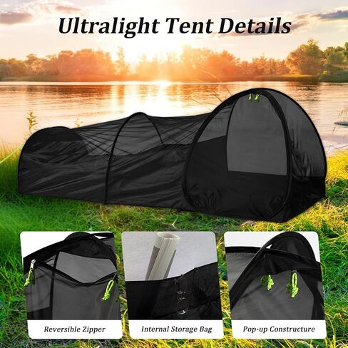 One Person Tent, Ultralight Pop Up Bivy Tent for Camping, Backpacking & Trekking, Backpacking Cover with Rainfly, Rainproof & Waterproof in Saudi Arabia
