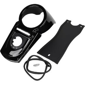 PU Leather Black Gas Tank Panel Console Bib Fit For Harley Dyna Street Bob FXDB Fat Bob FXDF 2008-2013 in Saudi Arabia