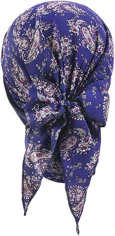 Womens Caps Headwear Satin Silk Turban Bandana Long Hair Head Scarf Headwraps Pre-tied Hats for Hair Loss (Coffee Leopard) in Saudi Arabia