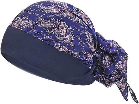Womens Caps Headwear Satin Silk Turban Bandana Long Hair Head Scarf Headwraps Pre-tied Hats for Hair Loss (Coffee Leopard) in Saudi Arabia