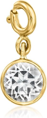 Ross -Simons April/White Topaz - Round Birthstone Charm بالذهب 18kt على الجنيه الاسترليني in Saudi Arabia