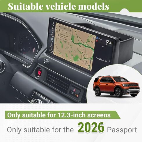 درج تخزين DASH متوافق مع 2026 Honda Passport INTORIORSORIES ، Cender Console Dashboard منظم حامل مثبت خلف الشاشة (FIT 12.3 بوصة الشاشة اللمس فقط) in Saudi Arabia