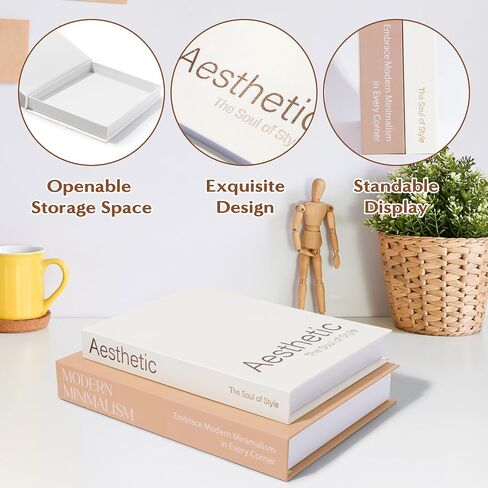 WATINC Decorative Books for Home Decor - 2pcs Aesthetic Decorative Storage Boxes for Bookshelf, Modern Fake Books Decoration for Living Room Office Bedroom Mantle Entryway Coffee Table Décor Gift Idea in Saudi Arabia
