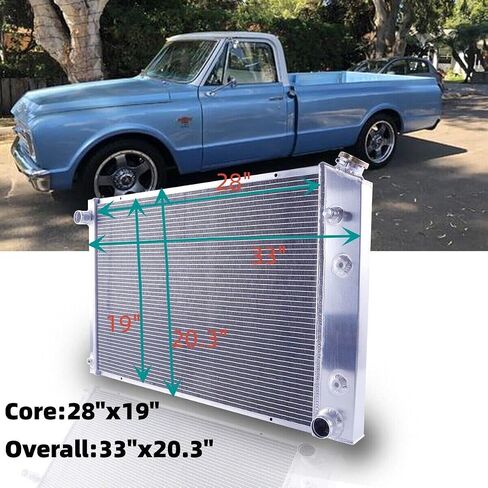 ALLOYWORKS 3 Row Full Aluminum Radiator For 1973-1987 Chevy Truck C/K/P/R/V Series C10 C20 C30 K10 K20 K30 Pickup GMC C25 C35 C2500 C3500 K1500 K2500 Chevy Truck Blazer Suburban Jimmy Radiators in Saudi Arabia