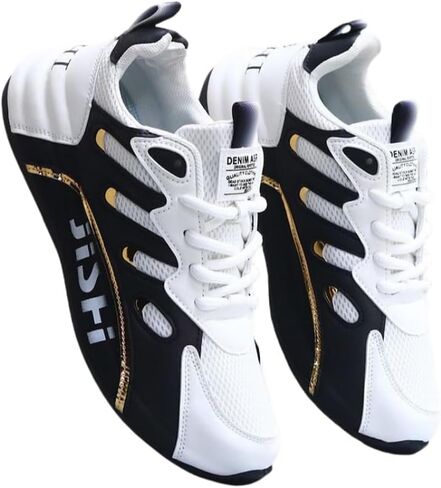 Men's Road Running Shoes - Stylish Geometric Pattern, Breathable Mesh Upper & Durable Rubber Sole, Lace-Up Closure, Low-Top Design for All-Season Outdoor Activities in Saudi Arabia