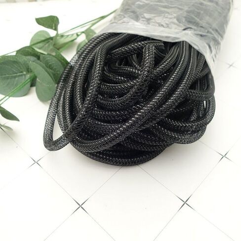 YYCRAFT Deco Mesh Tubing Flex 8mm x 25 Yards with Metallic Foil,Red in Kuwait