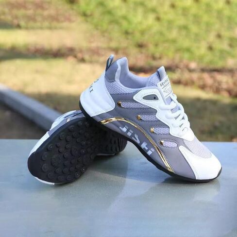 Men's Road Running Shoes - Stylish Geometric Pattern, Breathable Mesh Upper & Durable Rubber Sole, Lace-Up Closure, Low-Top Design for All-Season Outdoor Activities in Saudi Arabia