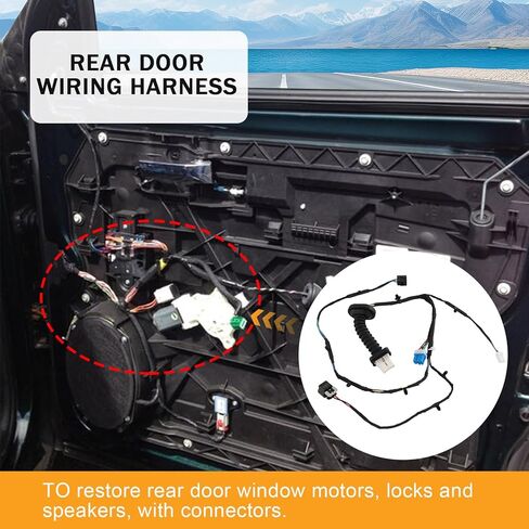 Door Harness Compatible with 2004-2010 Dodge Ram 1500 2500 3500 4500 5500 Replaces # 645-506, 56051694AA, 56051931AA, 56051931AB in Saudi Arabia