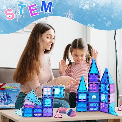 ألعاب الديناصورات البلاط المغناطيسي للأطفال - مكعبات بناء مغناطيسية STEM للأولاد والبنات من عمر 3-8 سنوات، مجموعة بناء عالم الديناصورات الإبداعية، ألعاب تعليمية حسية للأطفال الصغار - 46 قطعة in Saudi Arabia