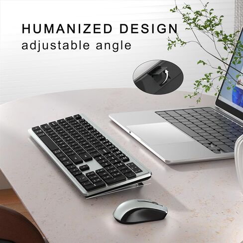 Wireless Keyboard and Mouse Combo, Full-Size 104-Key Office Keyboard with 15 Function Keys, Numeric Keypad, Single USB Receiver, Compatible with PC and Laptop(Purple White) in Saudi Arabia