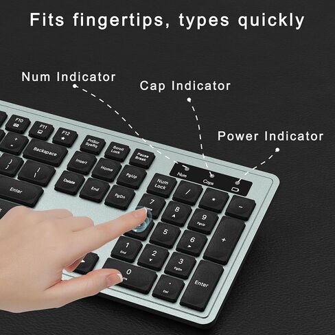 Wireless Keyboard and Mouse Combo, Full-Size 104-Key Office Keyboard with 15 Function Keys, Numeric Keypad, Single USB Receiver, Compatible with PC and Laptop(Purple White) in Saudi Arabia