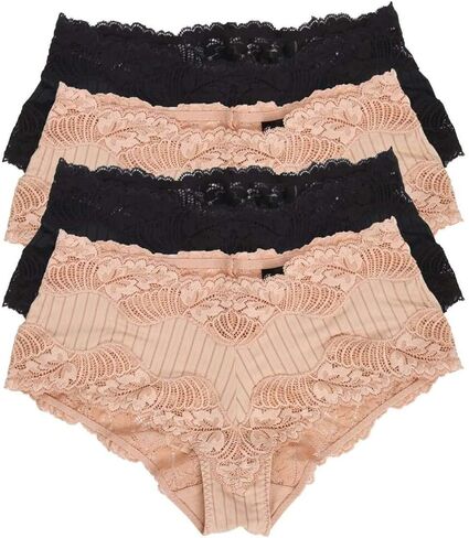 Felina Paramour Stripe Delight Hipster | Panty | 4-Pack | Lace | Plus Size in Saudi Arabia