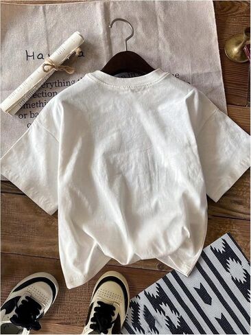 GORGLITTER Women's Camo Letter Print Short Sleeve Tops Number Crew Neck Tees Shirt Going Out Tops in Saudi Arabia