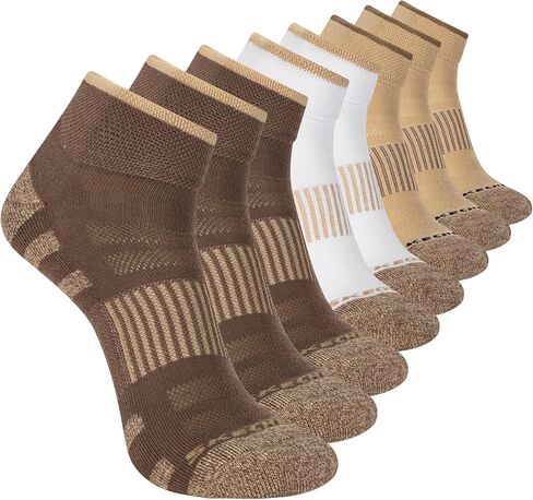 Skechers Men's 8-Pack Work Collection Quarter Crew Socks, Extended Cushion & Mesh Ventilation in Saudi Arabia