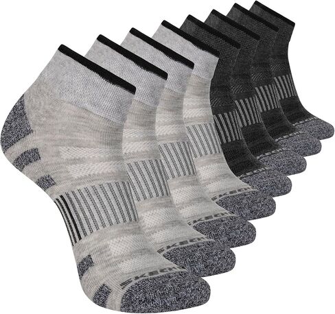Skechers Men's 8-Pack Work Collection Quarter Crew Socks, Extended Cushion & Mesh Ventilation in Saudi Arabia