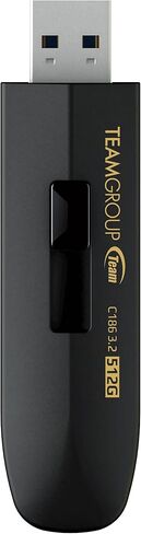 TeamGroup C186 1TB USB 3.2 GEN 1 (USB 3.1/3.0) اقرأ محرك أقراص إبهام فلاش 100 ميجابايت/ثانية ، عصا تخزين البيانات الخارجية متوافقة مع الكمبيوتر/الكمبيوتر المحمول الأسود TC18631TBB01 in Kuwait