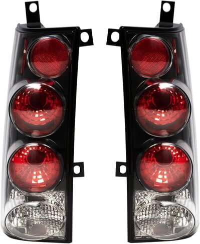 TRQ 2 Piece Driver & Passenger Side Tail Light Assembly Set Black Housing Compatible with 1996-2002 Chevrolet Express 1500 2500 3500 GMC Savana 1500 2500 3500 GM2800156 GM2801156 GM2818194 GM2819194 in Saudi Arabia