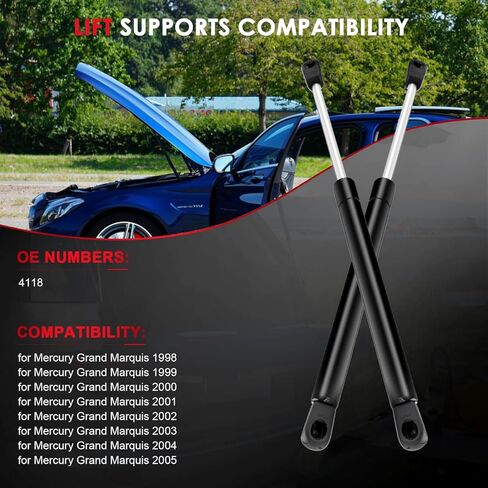 Front Hood Lift Supports Struts Shocks Gas Springs Replacement Parts Compatible with 4118 for 1998-2005 Mercury Grand Marquis in Saudi Arabia