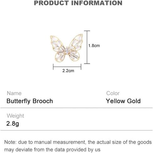 14K Gold Hollow Butterfly Brooch Pin, Unique Cut Animal Collar Pin, Suit Coat Accessory, Gold Pins for Women in Saudi Arabia
