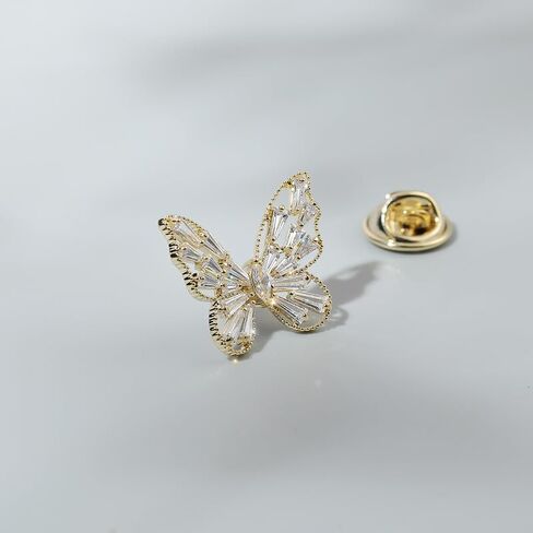 14K Gold Hollow Butterfly Brooch Pin, Unique Cut Animal Collar Pin, Suit Coat Accessory, Gold Pins for Women in Saudi Arabia