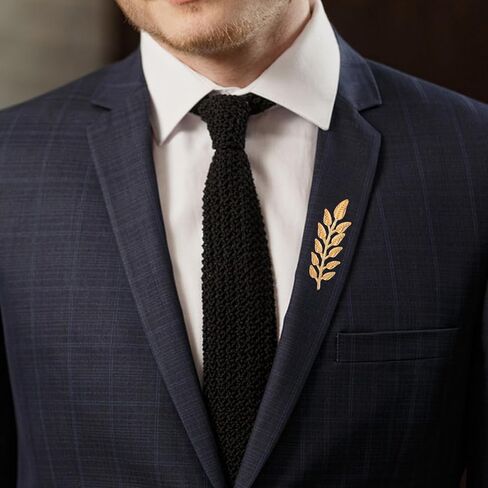 2 Pairs Gentlemen Suit Brooches, Gold Silver Leaf Lapel Pins, Simple Elegant Wheat Design Suit Clips for Gentlemen, Wedding/Tuxedo/Groom Accessories, Unisex Collar Jewelry (2 colors) in Kuwait
