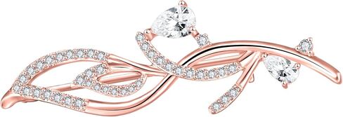 دبابيس بروش الأوراق للنساء الرجال 925 الفضة الاسترليني مع دمعة Zircon Brouches 18k هدية مجوهرات مطلية بالذهب لعيد الميلاد الذكرى السنوية in Kuwait