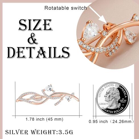 دبابيس بروش الأوراق للنساء الرجال 925 الفضة الاسترليني مع دمعة Zircon Brouches 18k هدية مجوهرات مطلية بالذهب لعيد الميلاد الذكرى السنوية in Kuwait
