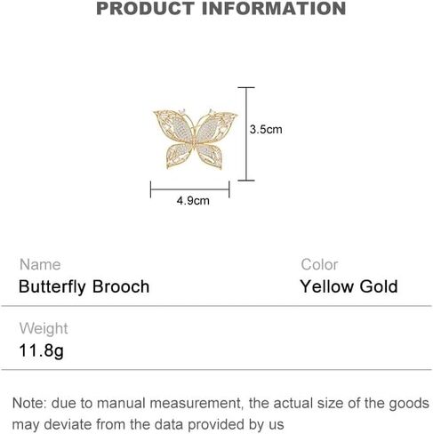 14K Gold Hollow Butterfly Brooch Pin, Unique Cut Animal Collar Pin, Suit Coat Accessory, Gold Pins for Women in Saudi Arabia