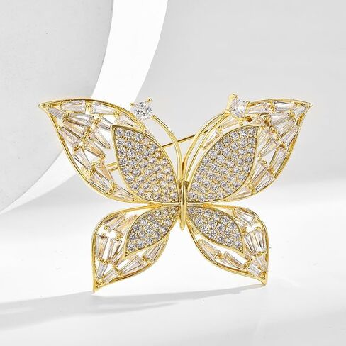 14K Gold Hollow Butterfly Brooch Pin, Unique Cut Animal Collar Pin, Suit Coat Accessory, Gold Pins for Women in Saudi Arabia