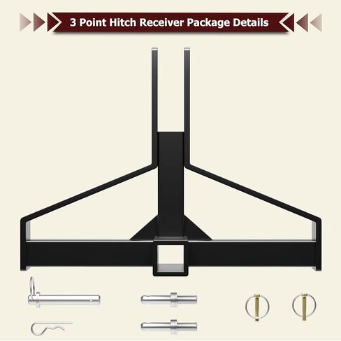 3 Point Quick Hitch 2" Receiver,Heavy Duty Hitch Quick Attach Adapter Compatible for Category 1 Tractor,Heavy Duty 3 Point Hitch Farm Equipment and Subcompact Trailer Hitch Attachments in Saudi Arabia